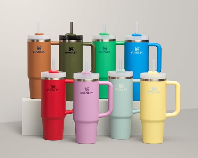 STANLEY Quencher H2.0 Tumbler with Handle and Straw 30 oz | Flowstate 3-Position Lid | Cup Holder Compatible for Travel | Insulated Stainless Steel Cup | BPA-Free | Azure