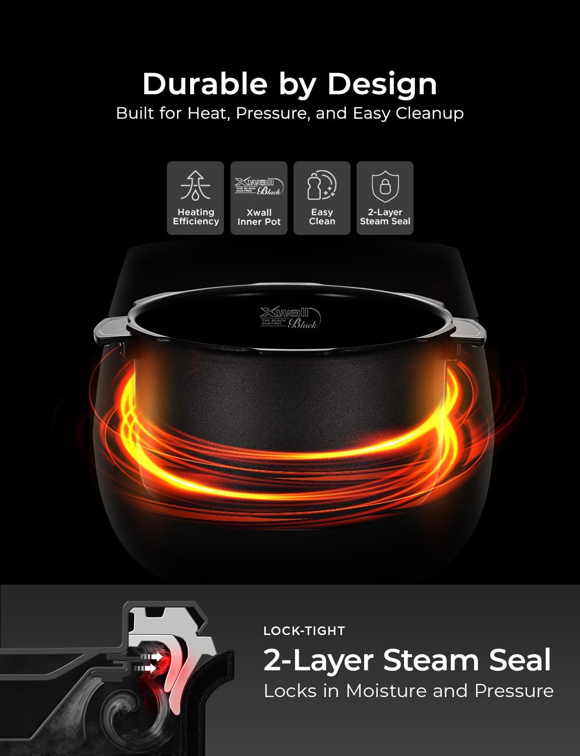CUCKOO CRP-PK1001S 10-Cup (Uncooked) / 20-Cup (Cooked) Heating Pressure Rice Cooker & Warmer with Nonstick Inner Pot, 13 Menu Options, Fuzzy Logic Tech, Auto Clean (Black)