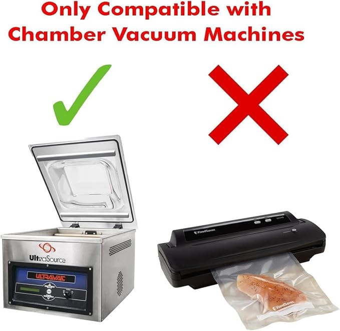 UltraSource - Chamber Machine Pouches 3 Mil Thickness, 7" x 11", Pack of 250 Vacuum Chamber Pouches, BPA-Free Pre-Cut Chamber Vacuum Sealer Bags with tear notch