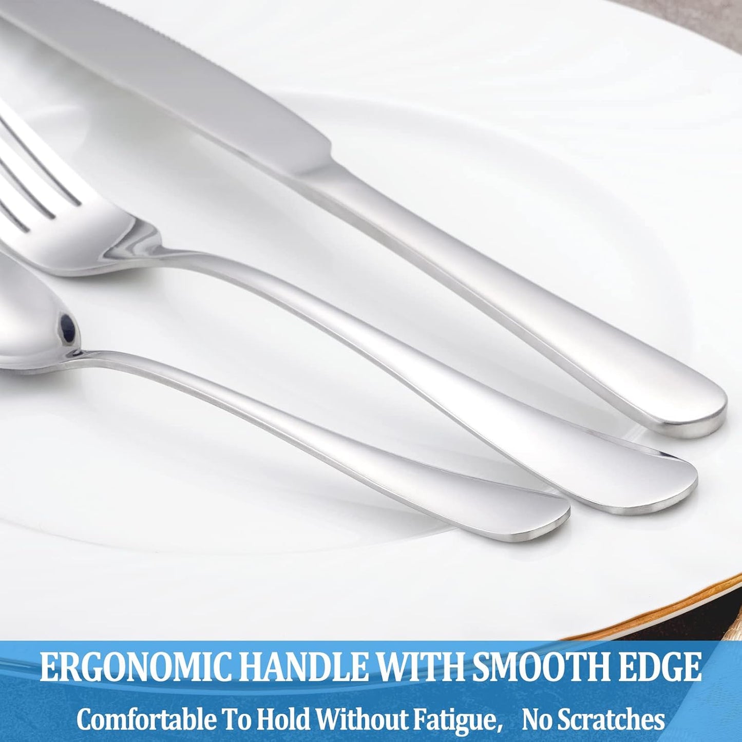 32 Pcs Dinner Spoon Set,Premium Food Grade Stainless Steel Spoons,Durable Metal Spoons,Tablespoon,Spoons Silverware Only,Mirror Finish & Dishwasher Safe,Use for Home,Kitchen and Restaurant - 7.3 inch
