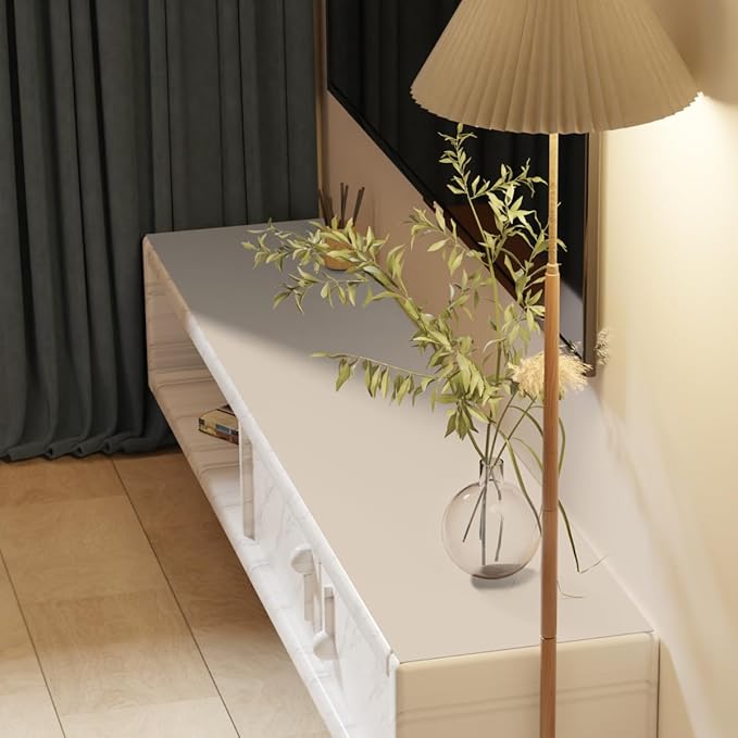 Vanity Protector Mat - Can Be Used On Both Sides Waterproof and Easy to Clean Good Flatness Used for Dresser Table(Off White+Light Gray 10x48)