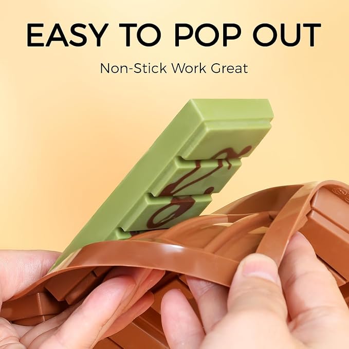 Chocolate Molds - Non-Stick Chocolate Bar Mold, Break Apart Chocolate Mold Food Grade Deep Mold For Tabs Chocolate Milk Snacks