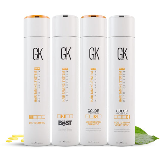 GK HAIR Global Keratin The Best Kit (10.1 Fl Oz/300ml) Smoothing Keratin Hair Treatment Professional Brazilian Complex Blowout Straightening For Silky Smooth & Frizz Free Hair