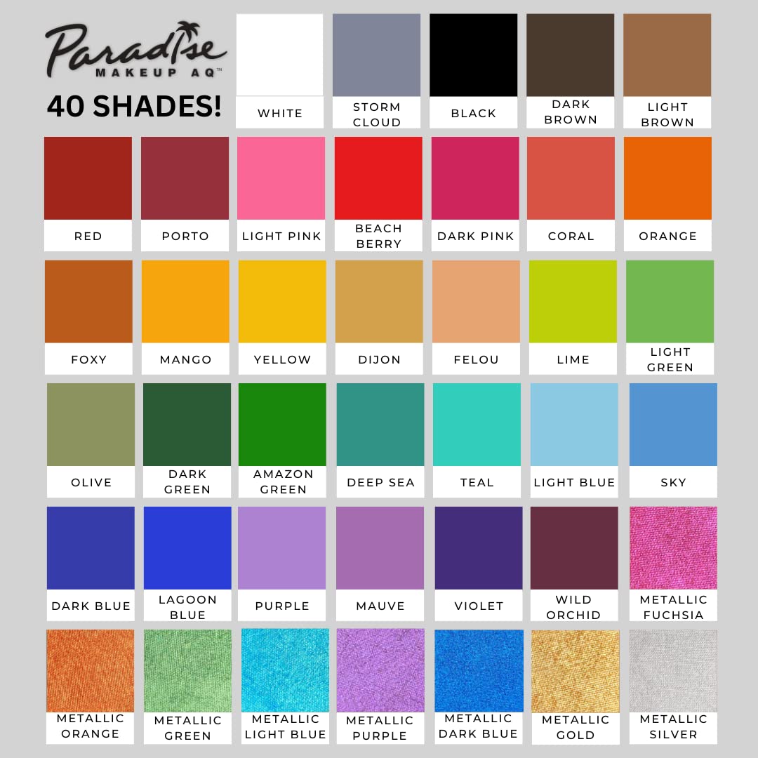 Mehron Makeup Paradise Makeup AQ Pro Size | Stage & Screen, Face & Body Painting, Special FX, Beauty, Cosplay, and Halloween | Water Activated Face Paint & Body Paint 1.4 oz (40 g) (Violet)