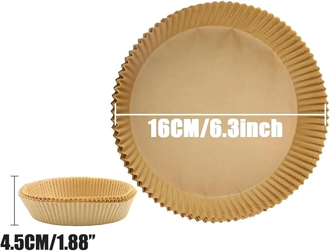 Large Air Fryer Disposable Paper Liners Nonstick 23cm Oven Airfryer Parchment Baking Paper ，Compatible For Ninja，Compatible For COSORI ，Grill Cooking Basket(16cm round,150 Pcs)