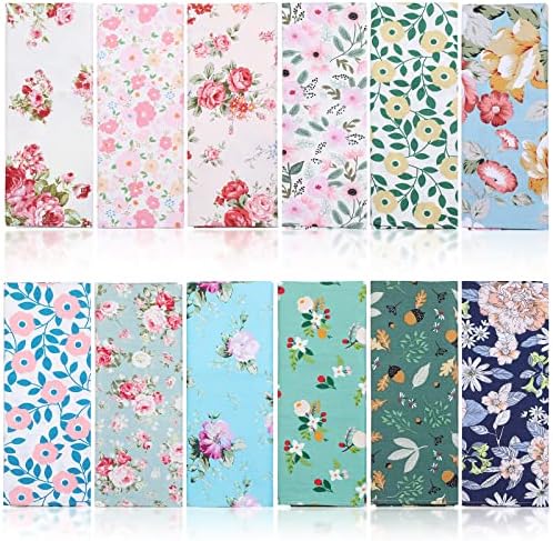 Tatuo Cotton Cloth Napkins Set of 24, 15 x 15 Inch Floral Dinner Napkins Washable for Family Cocktail Parties Wedding Kitchen Dining Room Table Spring Tea Party(Lovely Flowers)