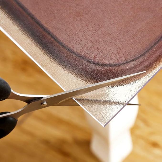 NECAUX Custom 32 x 91 Inch Clear Table Cover Protector, 1.5mm Thick Wood Grain Transparent Table Pad Non-Slip Tablecloth Plastic Protective Pad for Dining Room Table, Meeting Table, Living Room Table