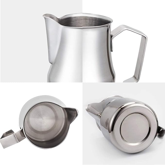 Easyworkz Pedro Stovetop Espresso Maker 4Cup 200ml, Bundled Espresso Steaming Pitcher Stainless Steel 12 oz Coffee Frothing Picther Milk Jug Cappuccino Latte Art Cup
