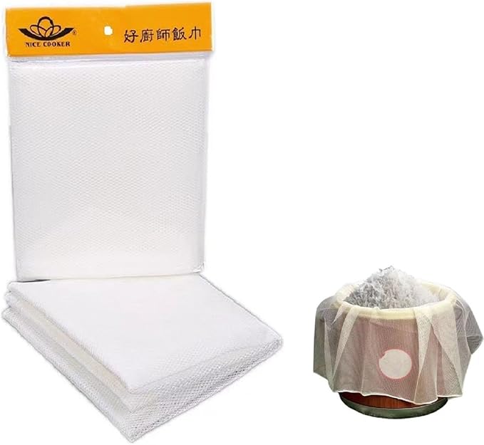 4Pcs Rice Net, 45 x 39 inch Sushi Rice Cooking Net,Non-Stick Rice Cooker Napkin,Reusable Home or Commercial Rice Net,Fine Mesh Steam Cloth