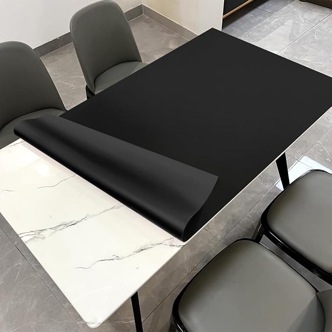Table Pad Protectors for Rectangle Tables - 54x84 Inch Waterproof Easy to Clean Can Conceal Flaws Protector The Table Top from Scratches Used for Dining (Black+Black 54x84)