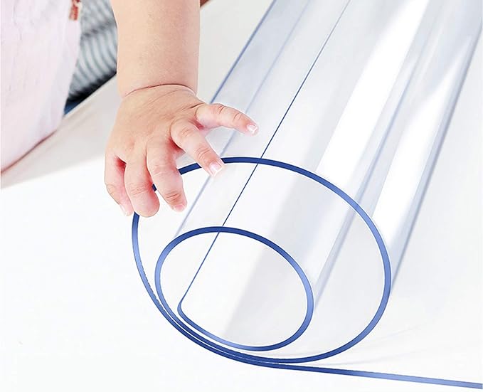 Multi-Size Table Protector Large Clear Plastic Tablecloth Vinyl Tablecloth PVC for Dining Painting Table Mat Pad Furniture Protector 42x60 inch