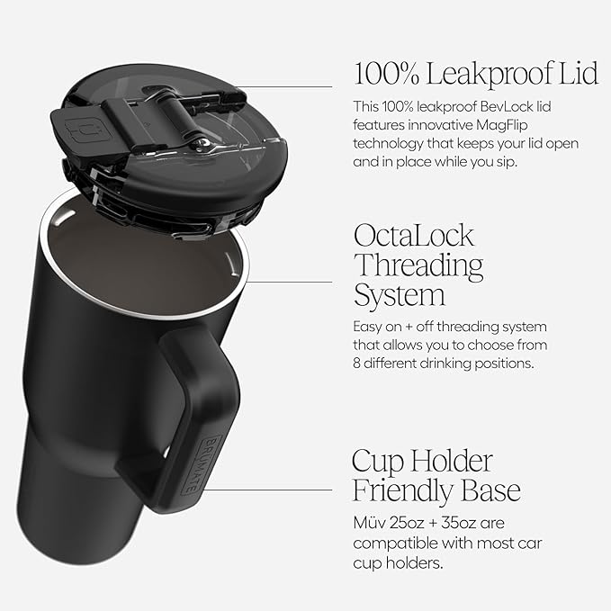 BrüMate Müv - 25oz 100% Leak Proof Insulated Coffee Mug with Handle & Lid - Stainless Steel Coffee Travel Mug - Double Walled Coffee Cup (Java)