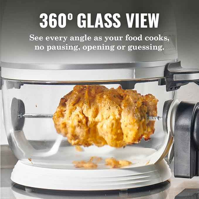 Non Toxic Air Fryer™ Pro | 9-in-1 Glass Air Fryer | Self-Cleaning | 5 Quart | Rotisserie and Tumbler | 400F Vortex For Even Cooking, BPA-Free Teflon Free, Recrisp, Roast, Bake, Black