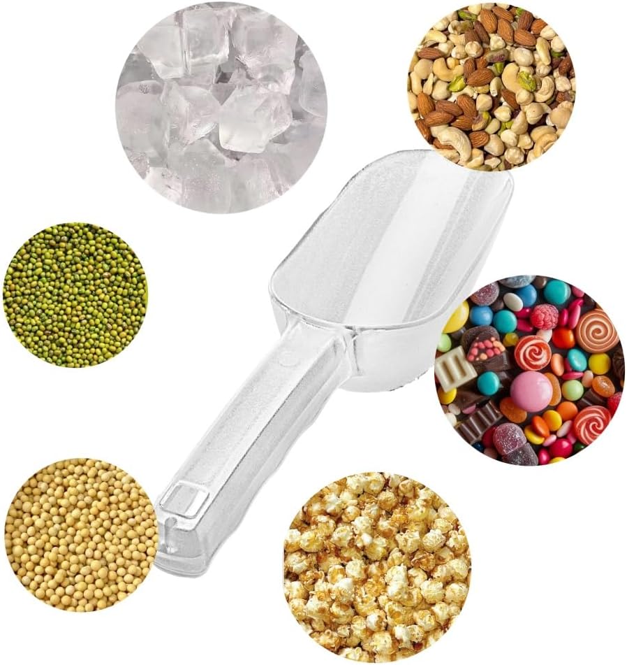 ice maker scoop,ice scoopers for ice bucket,Polycarbonate Utility Ice Scoop, 12 Oz, No BPA,Clear, Ergonomic Handle, Applicable to: Ice Maker, Ice Cream, Pets Food, Coffee Beans(1 pack) M