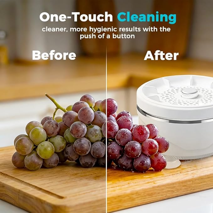 Fruit and Vegetable Washing Machine, 2026 New Fruit Cleaner Device Waterproof Fruit and Vegetable Purifier Clean Produce with Titanium Electrolysis Purification for Home Kitchen (2)