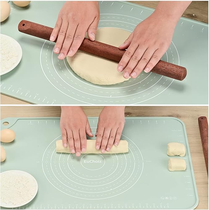 Silicone Pastry Mat 32"*24" Extra Thick Non Stick Baking Mat Food Grade Silicone Dough Rolling Mat with Edge Heightening Large