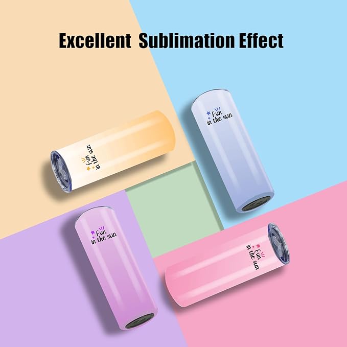 12 Pack 20oz Sublimation Tumblers Bulk With Flat Edge, 20OZ Flat Sublimation Tumbler Blank, Skinny Straight Stainless Steel Blanks Cups with Individual Box (12, 20OZ FLAT EDGE)