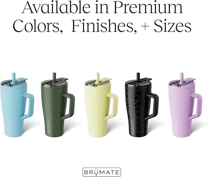 BrüMate Era Flip 30oz Tumbler with 100% Leakproof Covered Straw Lid | Hygienic Covered Straw | Insulated Stainless Steel Water Bottle with Handle | Cup Holder Friendly | BPA-Free (Glacier)