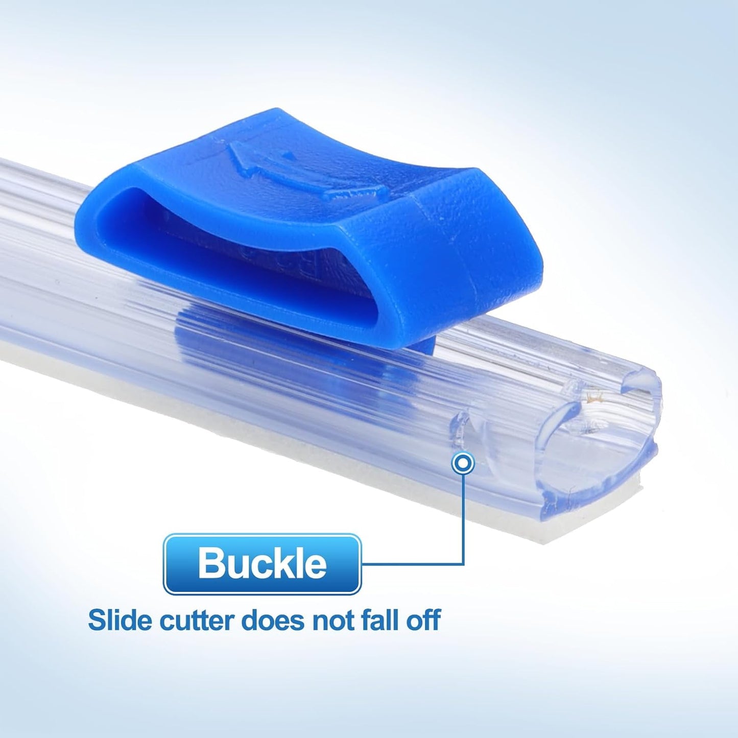 PATIKIL 12pcs Plastic Wrap Cutter, 19in Plastic Wrap Slide Cutter Self Adhesive Installation Replacement for Aluminum Foil Wax Paper Parchment Paper Wrap Dispenser, Blue