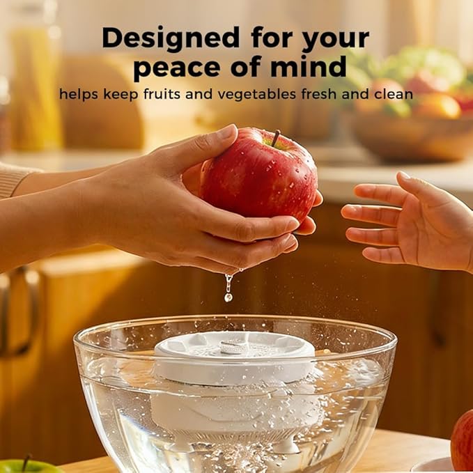 Fruit and Vegetable Washing Machine, 2026 Upgraded Produce Washing Device with Titanium Plate, Waterproof Food Cleaner, Rechargeable for Kitchen and Outdoor Use (1)