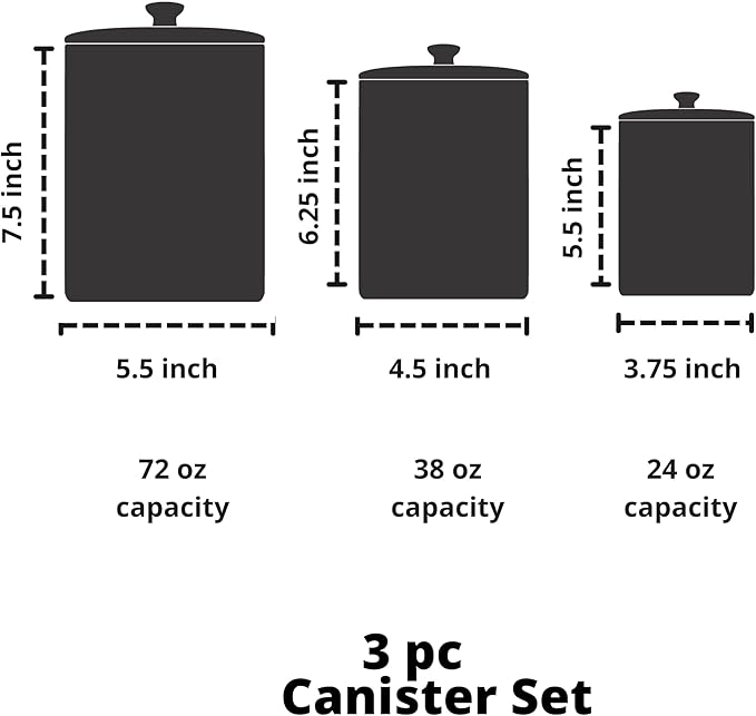 10 Strawberry Street CAN RED Diamond Kitchen Canister Set, Set of 3, Model:CAN-DIAMOND-RED-SET