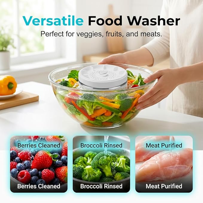 Fruit and Vegetable Washing Machine, 2026 New Fruit Cleaner Device, Effortless Vortex Fruit and Vegetable Purifier Clean Produce with Titanium Electrolysis Purification for Kitchen Home (2)