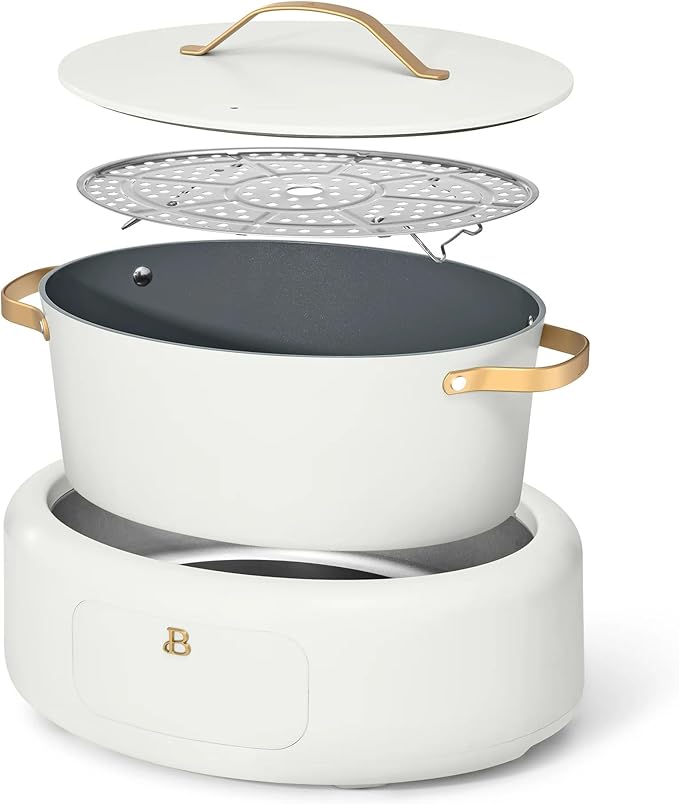 6-Quart 10-in-1 Programmable Multicooker – All-in-One Electric Pressure Cooker, Slow Cooker, Rice Cooker, Steamer & More with Digital Controls, Recipes Included by Drew Barrymore