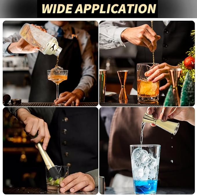 Glass Cocktail Shaker Set, Glass Bartender Kit with Measuring Jigger, Mixing Spoon, and Muddle, Premium Bar Tool Set for Crafting Martinis & Whiskey Cocktails Home Bar Accessories