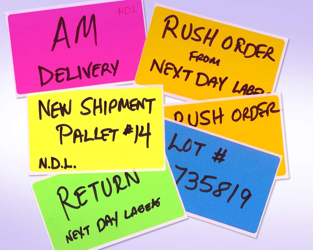 NextDayLabels 500 Rectangle Stickers (3" x 5") - Color Coding Labels Roll - Moving Labels for Boxes, Colored Inventory Stickers for Packing, Organizing, and Storage (Fluorescent Blue)