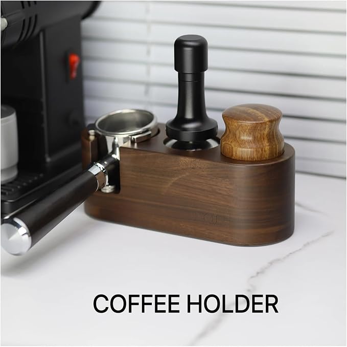 Walnut Wood Coffee Filter Holder, Espresso Tamper Mat Stand, Coffee Maker Support Base Rack, Barista Accessories(Right)