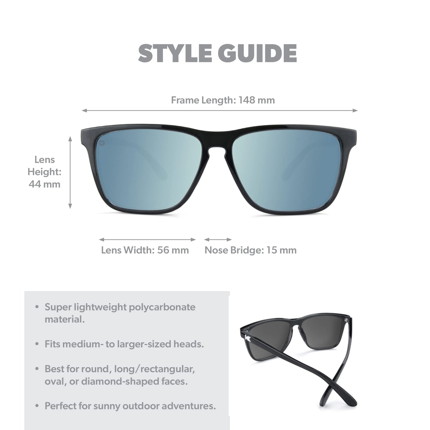 Knockaround Fast Lanes Sport - Polarized Sunglasses For Running & Fitness (Jelly Black Frame/Sky Blue Lenses)