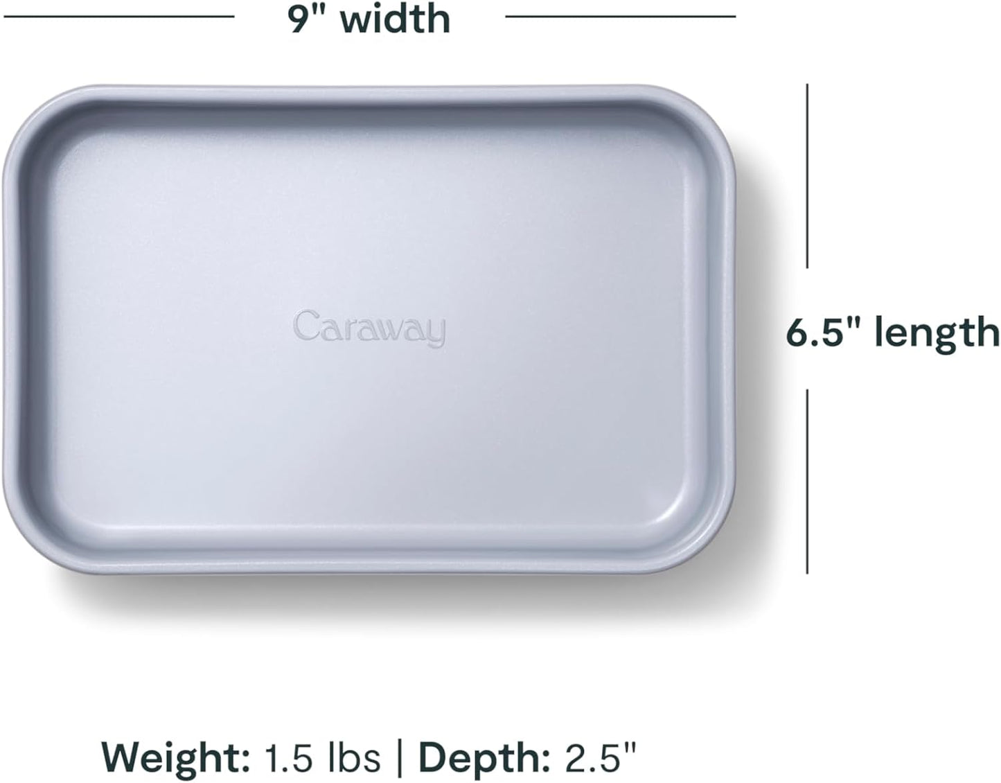 Caraway Nonstick 9” x 6.5” Small Rectangle Baking Pan Duo – Non-Toxic, PTFE & PFOA Free – Aluminized Steel Core – Deep Ceramic Baking Pan for Casseroles, Lasagna & More - Cream