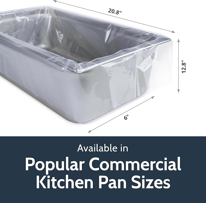 PanSaver Clear Sheet Pan Liners for Easy Clean Up - Disposable Buffet Pan Liners, Ovenable up to 400F (Bun Sheet Pan - 14.25 x 19 IN)