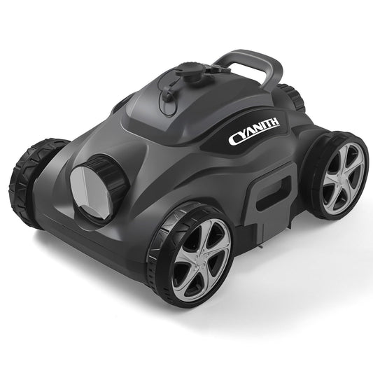 110 Mins Runtime Pool Vacuum for Above Ground Pool, Cordless Robotic Pool Cleaner for Flat Inground Pools up to 1,076 Sq. Ft, Automatic Self-Parking with Dual Strong Brushless Suction Motors