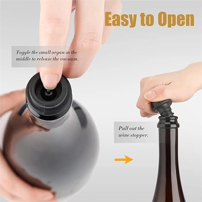 Wine Stopper 4 SET Wine Stopper With Vacuum Pump Home Barware Sealing Preserver