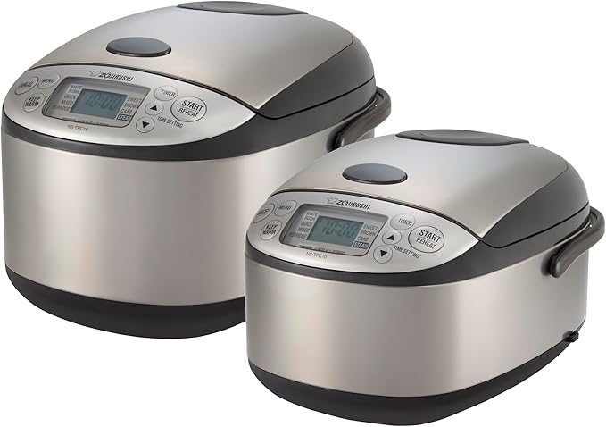 Zojirushi NS-TPC10XT Micom Rice Cooker & Warmer (with PFAS-Free Nonstick), 5.5-Cup, Stainless Brown