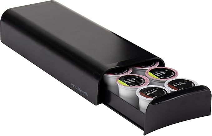 Mind Reader Single Serve Coffee Pod Organizer, 12-14 Coffee Pod Capacity, Black