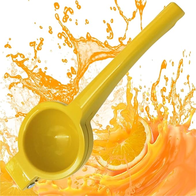 Home Manual Lemon Squeezer Aluminum Alloy Hand Pressed Citrus Orange Juicer Portable Kitchen Tool for Lime Lemon Home Use Yellow 1-5PCS(1pc)