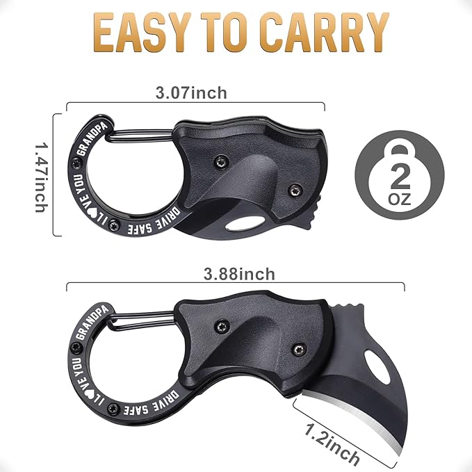Gifts for Grandpa Fathers Day, Fathers Day Grandpa Gifts, EDC Box Cutter for Camping Hiking Fishing, Birthday Gift Ideas, EDC Tool Gift from Grandkids