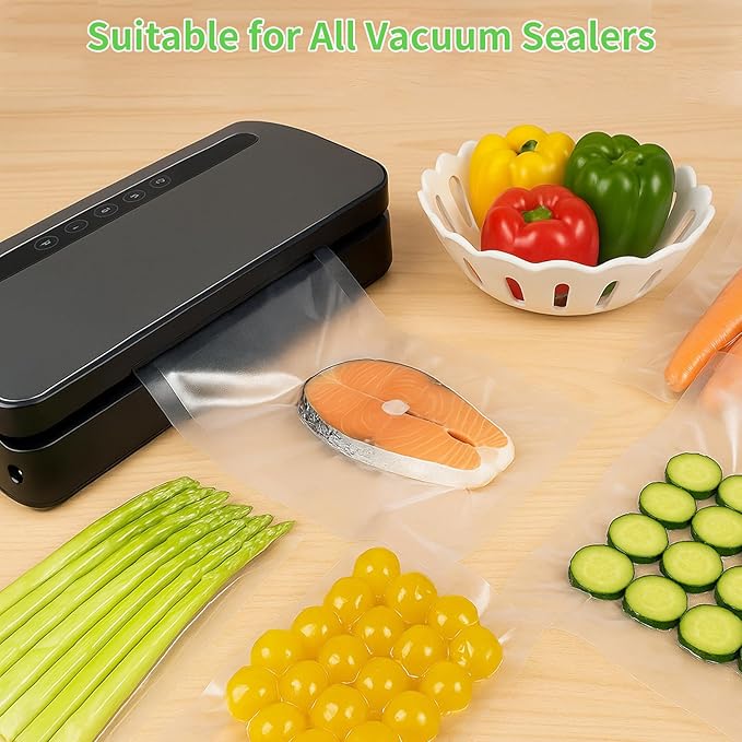MakMeFre 200 Gallon Size 11" x 16" Vacuum Sealer Bags with BPA Free and Heavy Duty,Great for Food Storage Vaccume Sealer PreCut Bag