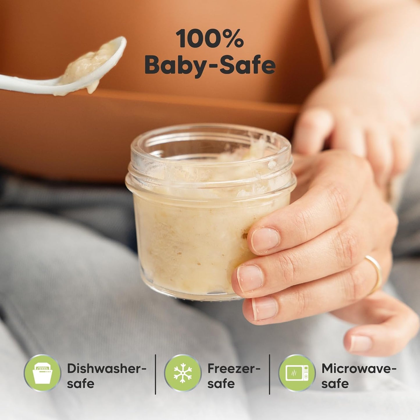KeaBabies 12pk 4oz Glass Baby Food Containers with Lids - Leak-Proof, Microwavable Small Glass Jars, Baby Purees & Toddler Snack Storage Containers, BPA-Free, Dishwasher & Freezer Safe (Nord)