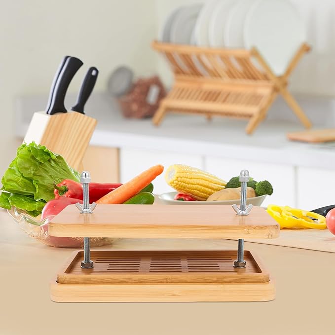 Tofu Press with 3-layer Drip Tray, 26x15cm Soybean Curd for Homemade Tofu Making, Kitchen Food Strainer for Efficient Water