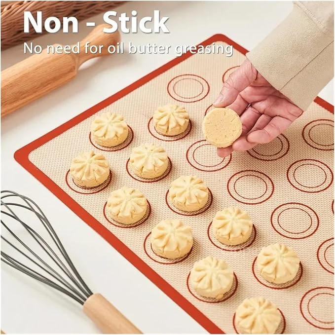 1 Piece Silicone Baking Mat Non Stick Heat Resistant Oven Liner Sheet for Cookie Macaron Bread Tool(Red 40x30cm)