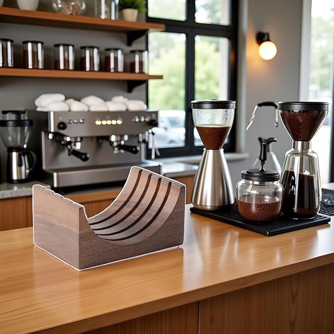 Espresso-Puck Screen Walnut-Stand Coffee Reusable Filter for Espresso-Portafilter Holder Wooden-Stand for 51/53/58mm Coffee Filter Screen Holder Coffee Machine Part Accessories