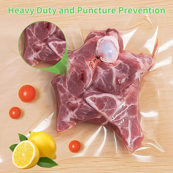 MakMeFre 100 Pint Size 6" x 10" Vacuum Sealer Bags with BPA Free and Heavy Duty,Great for Food Storage Vaccume Sealer PreCut Bag