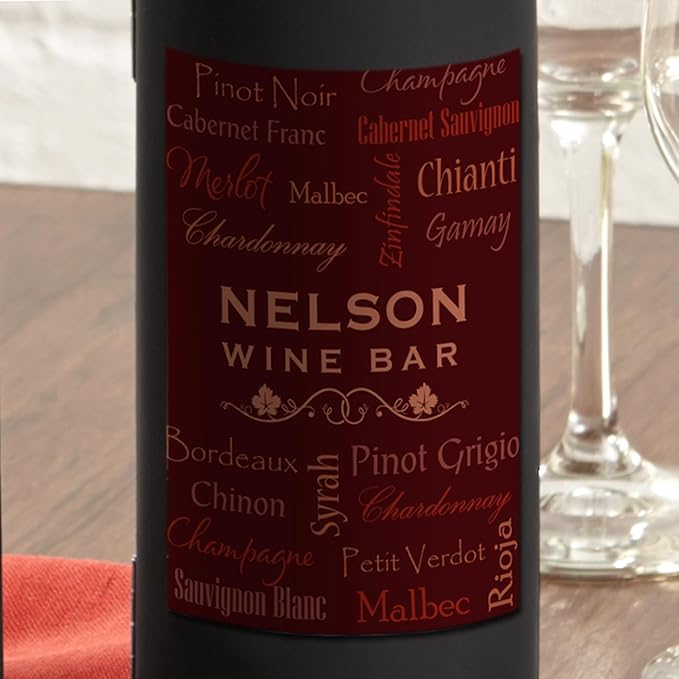 Let's Make Memories Personalized 5 Piece Tool Set - Wine Talk - Wine Bottle Opener - Unique Bar Accessories - Bottle-Shaped Holder - Personalize with Name