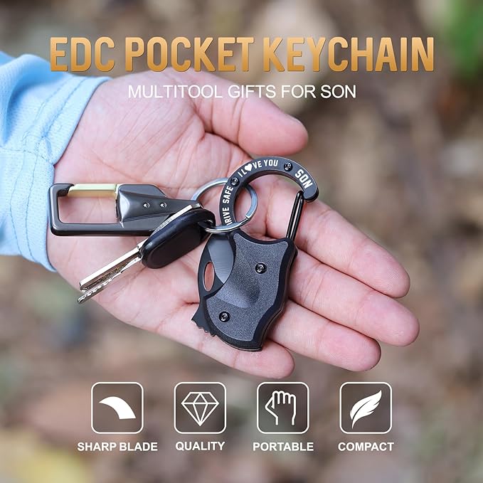 Son Gifts for Christmas, EDC Box Cutter, Christmas Birthday Gifts Ideas for Son, EDC Gadget Gift for Camping Hiking Fishing