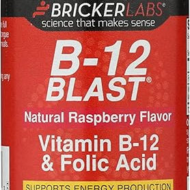 BrickerLabs B-12 Blast Folic Acid Supplement, 2 Ounces (Pack of 3)
