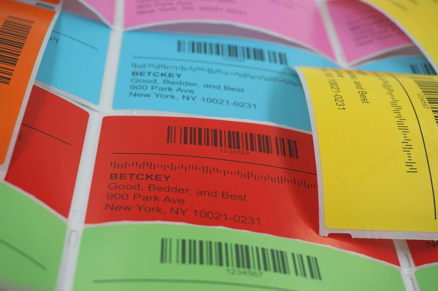 BETCKEY - 3" x 2" Multipurpose & Shipping Labels Compatible with Zebra & Rollo Label Printer,Premium Adhesive & Perforated[Pink, 6 Rolls, 4500 Labels]
