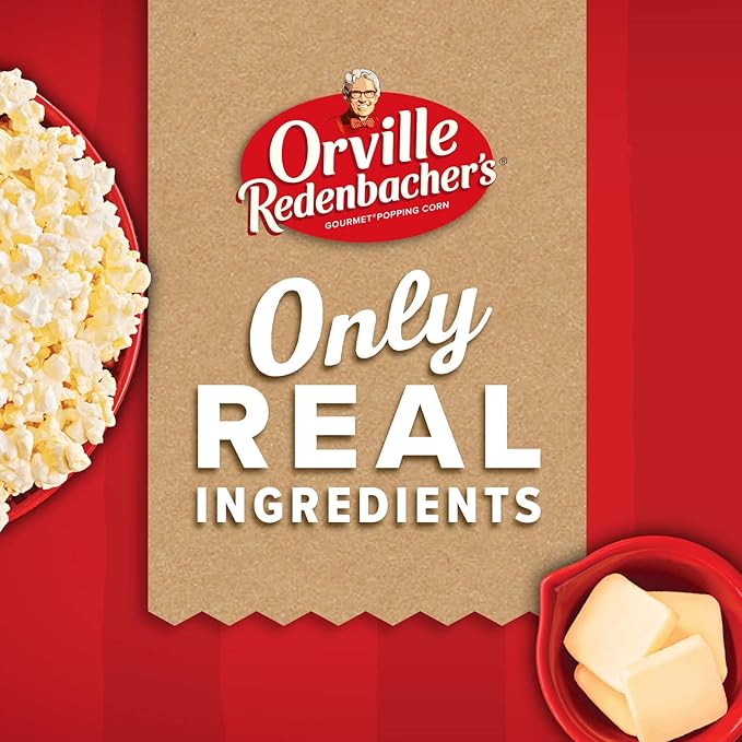 Orville Redenbacher’s Microwave Popcorn, Classic Butter Flavor, 2g Fiber Per Serving, 3.3 oz., 6-Count